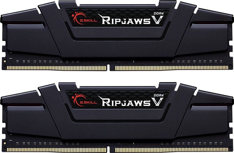 G.Skill RipJaws V-serie, DDR4-2666, CL18 - 64 GB Dual Kit (2 x 32GB, 2666 MHz, DDR4 RAM, DIMM 288 pin), RAM, Zwart
