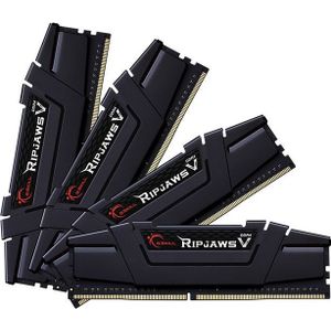 G.Skill RipJaws V-serie (4 x 32GB, 3200 MHz, DDR4 RAM, DIMM 288 pin), RAM, Zwart
