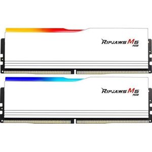 G.Skill Ripjaws M5 RGB F5-6000J3238G32GX2-RM5RW - Geheugen DDR5 - 64 GB: 2 x 32 GB - 288-PIN - 6000 MHz / PC5-48000 - CL32 - 1.10V - XMP 3.0 - RGB - wit