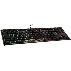 Ducky One 2 TKL PBT Gaming toetsenbord, MX-Silent-rood, RGB LED - zwart
