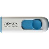 ADATA USB flash Classic C008 64GB, Retractable, wit+blauw