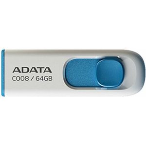 ADATA USB flash Classic C008 64GB, Retractable, wit+blauw