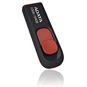 ADATA USB 2.0 Stick C008 zwart/rood 64GB