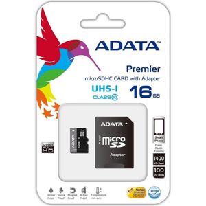 Micro SD geheugenkaart met adapter Adata CLASS10 16 GB