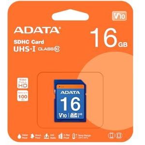 ADATA - Premier SDHC UHS-I U1 - Geheugenkaart - Blauw - 16GB