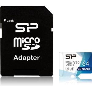 Silicon Power Superior Pro Micro SDHC incl. SD Adapter 64GB UHS-1 U3 A1 V30 Class 10 Color