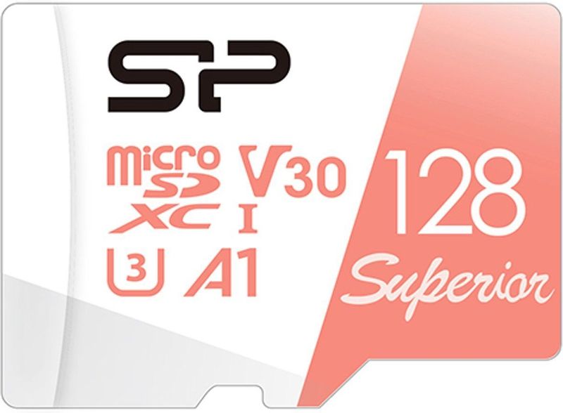 Silicon Power - Superior - MicroSDXC - Perzik - 128 GB - Klasse 10