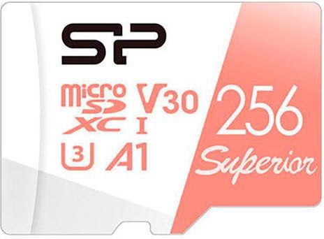 Silicon Power - Superior - Geheugenkaart - 256 GB - microSDXC - Wit, Rood