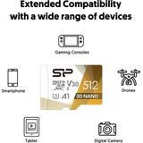 Silicon Power - MicroSDXC Card - 512GB - Class 10 UHS-1 U3 V30