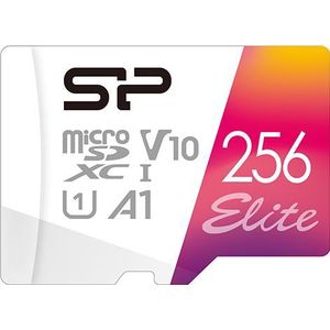 Silicon Power geheugenkaart Elite Micro SDXC 256GB UHS-I A1 V10 (microSDXC, 256 GB, U1, UHS-I), Geheugenkaart