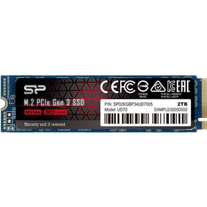 Silicon Power SP02KGBP34UD7005 Interne Solid State Drive M.2 PCI Express 3.0 QLC 3D NAND NVMe (2000 GB, M.2 2280), SSD