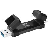 Silicon Power 250 GB draagbare stick SSD USB 3.2 MS72 Zwart (250 GB), Externe SSD, Zwart