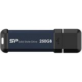 Silicon Power 250 GB draagbare stick SSD USB 3.2 MS60 Zwart (250 GB), Externe SSD, Blauw