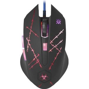 Defender - GM-020L - Muis - Zwart - Bedraad - Optisch - 3200 DPI