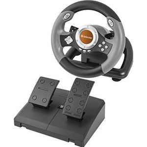 Defender Challenge Mini LE Zwart, Rood USB 2.0 Stuur + Pedalen PC (PC), Controller, Zwart, Grijs