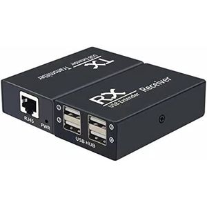 Bsowte 120M USB Extender 4 Ports USB 2.0 Hub Extender naar RJ45 Ethernet USB UTP Uitbreidingszender Receiver EU Plug
