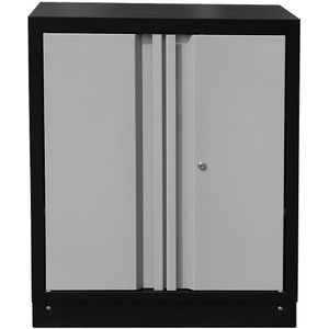 MSS - Opbergkast - RAL Grijs: 9006 - Dubbele Deur - 2 Verstelbare Legborden - Afsluitbaar