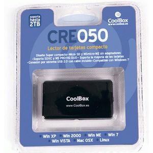 CoolBox CRE 050 geheugenkaartlezer USB 2.0 Zwart