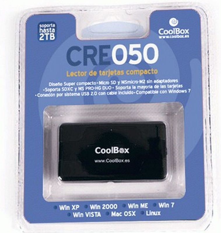CoolBox CRE 050 geheugenkaartlezer USB 2.0 Zwart