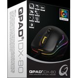 Qpad - Dx-80 - Gamingmuis - Zwart - PMW 3325 Sensor - RGB Verlichting