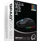 Qpad - DX120 Gamingmuis - Zwart - 12000 DPI - Ergonomisch Ontwerp