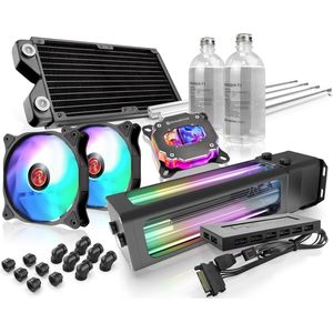 Raijintek Scylla Waterkoelingsset, Water Cooling Kit, All-in-one Liquid CPU Cooler Kit, ventilator en pomp met AGB, afstandsbediening (240 mm, PRO)
