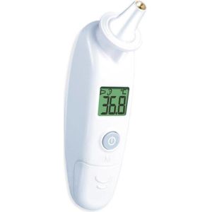 Rossmax RA600 - Infrarood Oorthermometer - Thermometer Lichaam - Koortsthermometer voor Baby’s, Kinderen en Volwassenen - Klinisch Gevalideerd - Geheugen - Digitaal - Beschermkapjes ook voor Meermalig Gebruik - Verlicht LCD Scherm