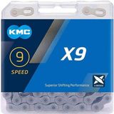 KMC X9 Grey Fahrradkette, 114 Glieder, 9-fach, grau