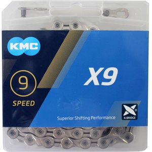 Kmc X9 Fietsketting 1/2""-11/128"" 114 Schakels 9v Zilver