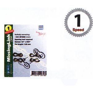 KMC Unisex's X1 Single Speed MissingLink Joining Link, Zilver, Smal (3/32"")