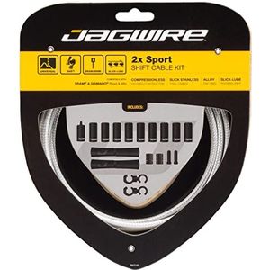 Jagwire 2 x Sport Shift Kit schakelknoppen en kabels, uniseks, volwassenen, zilver, Eén maat