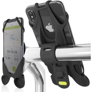 Bone Collectie fietshouder met akoestische geluidsversterker voor iPhone XR XS X 8 7 Plus, Samsung Galaxy S9 S8 smartphone, Bike Tie Speaker Serie – zwart