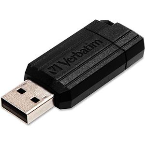 Verbatim 49062 PinStripe USB-schijf van 8 GB, USB 2.0 praktische Stick, met schuif mechanisme, zwart