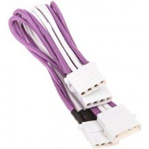 BitFenix compatible Molex zu 3x Molex Adapter 55 cm - sleeved violett/weiß/weiß