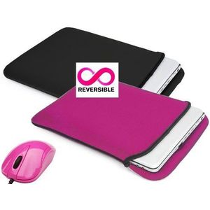 Targus Laptop Sleeve / Laptop Case in zwart (blauw, omkeerbaar) met USB optische muis For 15.6" Roze en Zwart