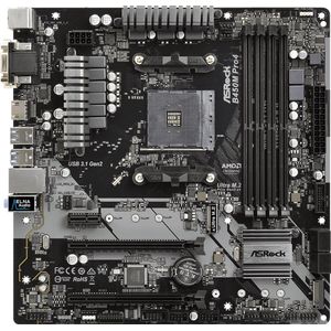 AsRock - B450M Pro4 - Moederbord - Zwart - mATX - AM4