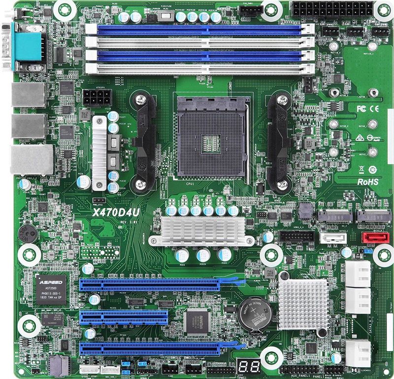 Asrock Rack X470D4U - Moederbord - Micro ATX - Socket AM4