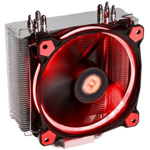 Thermaltake Riing Silent 12 Rood (159 mm), Processorkoeler, Zilver, Zwart, Rood