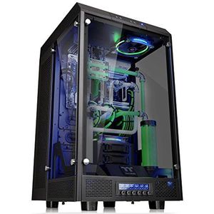 Thermaltake The Tower 900 Full Tower PC-behuizing Zwart 2 voorgeïnstalleerde LED-ventilators, LCS-compatibel, Zijvenster, Harde schijf installatie zonder