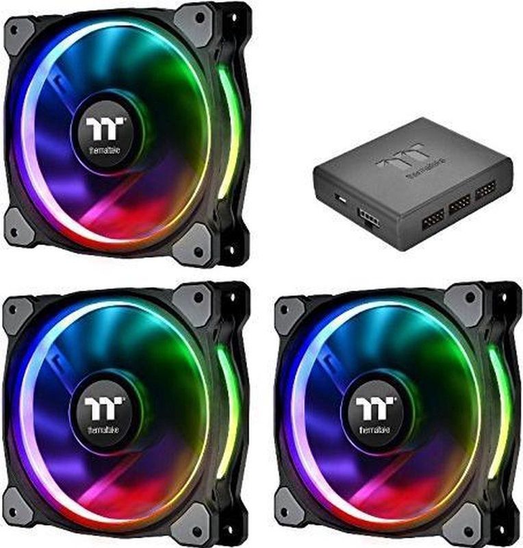 Thermaltake - Riing Plus 12 - PC Ventilator - Zwart - 120 mm - 3 Stuks