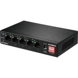 Edimax ES-5104PH V2 Fast Ethernet Switch met 5 poorten - 4x Power over Ethernet (PoE+) - max. 60W / zwart