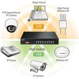 Edimax - GS-1008P V2 - Gigabit Ethernet Switch - Zwart - 8 Poorten - Power over Ethernet