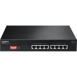 Edimax - GS-1008P V2 - Gigabit Ethernet Switch - Zwart - 8 Poorten - Power over Ethernet