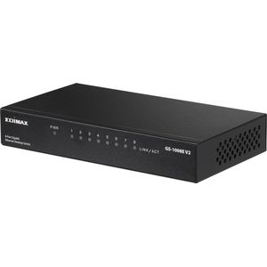 Edimax GS-1008E V2 Gigabit Ethernet Switch met 8 poorten / zwart