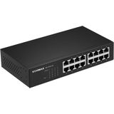 Edimax - GS-1016 V2 - Gigabit Ethernet Switch - Zwart - 16 Poorten