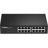 Edimax - GS-1016 V2 - Gigabit Ethernet Switch - Zwart - 16 Poorten