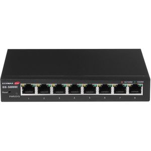 Edimax - GS-5008E - 8-poorts Gigabit Web Smart Switch - Vlan-ondersteuning - Storm Control