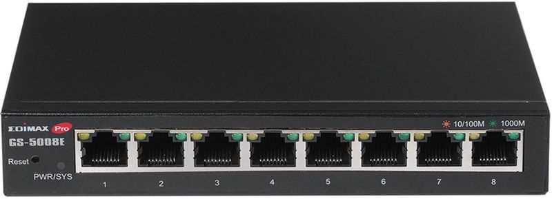 Edimax - GS-5008E - 8-poorts Gigabit Web Smart Switch - Vlan-ondersteuning - Storm Control