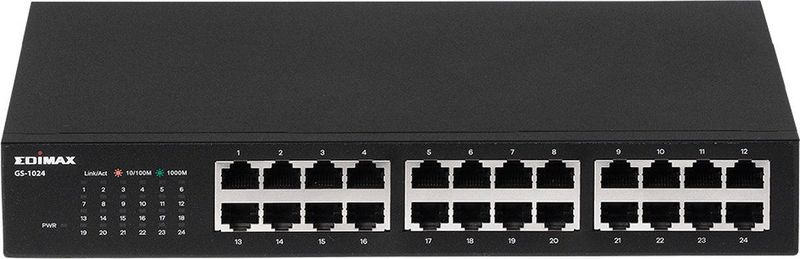 Edimax - GS-1024 - Netwerk-Switch - Zwart - Gigabit Ethernet - 24-Poorts
