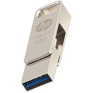 HP 32 GB x 206c USB-stick, metaal, OTG 3.2, type C/type A